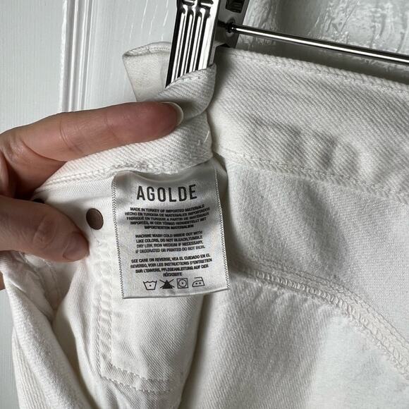 Agolde Criss Cross High Rise Straight Leg Organic Cotton White Jeans 32 - Picture 7 of 8